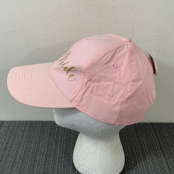 Team Bride Baseball Hat Womens OS Pink Gold Adjustable Strapback Cap Gertex - Picture 6 of 13